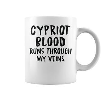 Cypriot Blood Runs Through My Veins Novelty Sarcastic Word Coffee Mug - Seseable