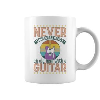 Dad Grandpa Guitarist Guitar Player Never Underestimate Coffee Mug - Thegiftio UK