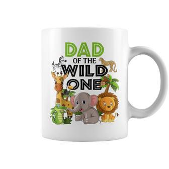 Dad Of The Wild One Birthday 1St Safari Jungle Family White Coffee Mug - Seseable