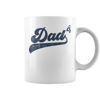 Dad4 Daddy Of 4 Kids Gifts Father Of Four Fourth Time Dad Coffee Mug - Seseable