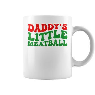 Daddy Little Meatball Groovy Italian Dad Coffee Mug - Seseable