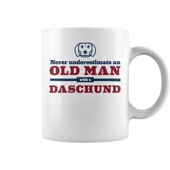 Daschund For Men Never Underestimate An Old Man Coffee Mug - Seseable