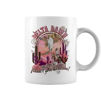Delta Dawn What's That Flower You Have On Western Country Coffee Mug - Seseable