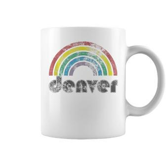 Denver Colorado Rainbow 70S 80S Style Retro Gay Pride Gift Coffee Mug | Mazezy