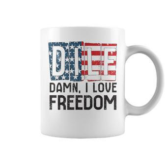 Dilf Damn I Love Freedom 4Th Of July Freedom Funny Gifts Coffee Mug | Mazezy