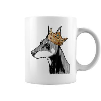 Doberman Pinscher Dog Wearing Crown Coffee Mug | Mazezy