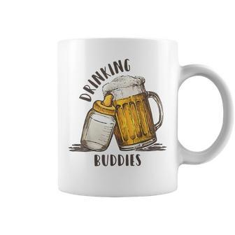 Drinking Buddies Dad And Baby Matching Fist Father Drinking Funny Designs Funny Gifts Coffee Mug | Mazezy