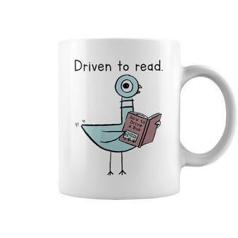 Driven To Read Pigeon Library Reading Books Reader Coffee Mug - Monsterry AU