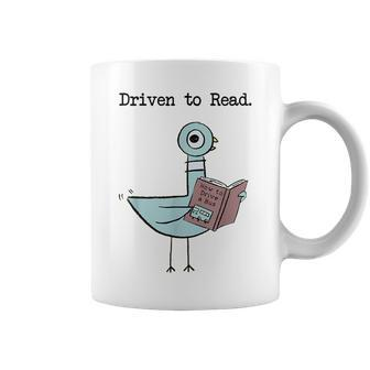 Driven To Read Pigeon Library Reading Books Reader Funny Reading Funny Designs Funny Gifts Coffee Mug | Mazezy
