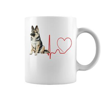 East European Shepherd Dog Heartbeat Ekg Dogs Lover & Owner Coffee Mug | Mazezy
