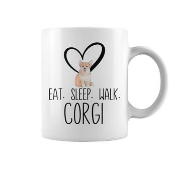 Eat Sleep Walk Corgi Dog Coffee Mug | Mazezy