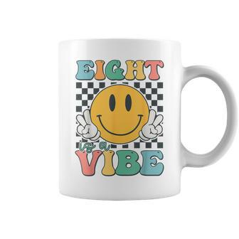 Eight Is A Vibe 8Th Birthday Smile Face Hippie Boy Girl Kid Coffee Mug | Mazezy UK