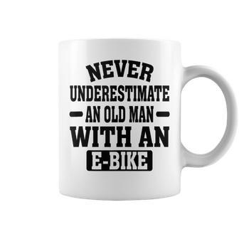 Electric Bicycle Never Underestimate An Old Man With E-Bike Coffee Mug - Seseable