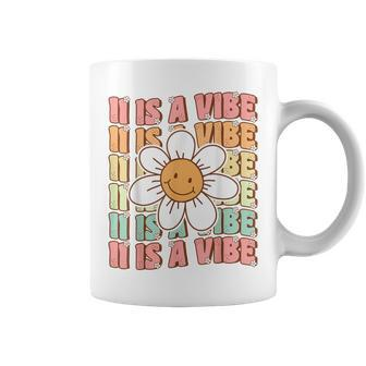 Eleven Is A Vibe Groovy 11Th Birthday Party Daisy Flower Coffee Mug - Seseable
