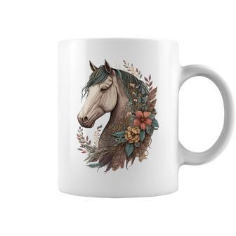 Equestrian Horse Girl Bohemian Portrait Horseback Riding Coffee Mug - Seseable