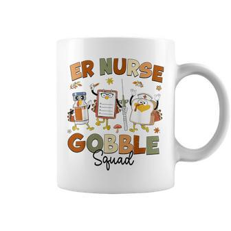 Er Nurse Gobble Squad Turkey Er Nurse Thanksgiving Coffee Mug | Mazezy