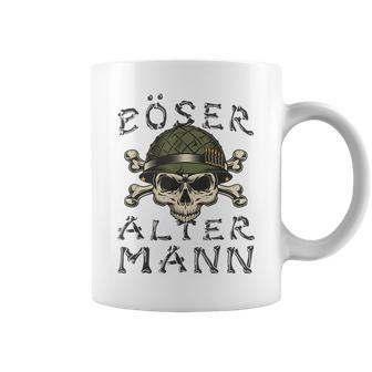 Evil Old Man Skull Soldier Bone Font Coffee Mug | Mazezy