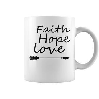 Faith Boho Style Hope Love Boho Arrows Gift Faith Funny Gifts Coffee Mug | Mazezy