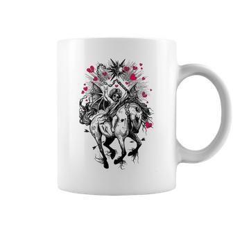 Fallen Angel On Demon Horse Aesthetic Horror Occult Aesthetic Coffee Mug | Mazezy