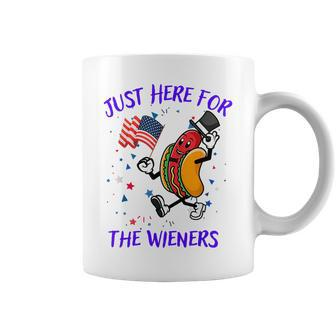 Fanny Im Just Here For The Wieners Hot Dog 4Th Of July Coffee Mug | Mazezy