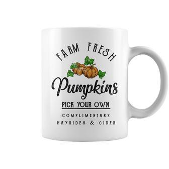 Farm Fresh Pumpkins Fall Halloween Retro Halloween Coffee Mug | Mazezy