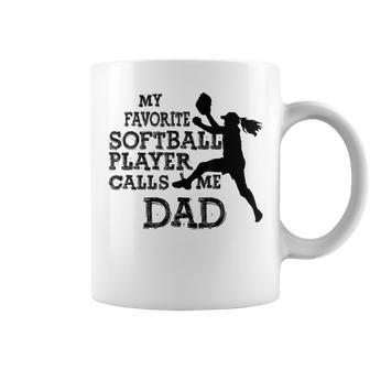 Fastpitch Softball Dad My Favorite Player Calls Me Dad Funny Gifts For Dad Coffee Mug | Mazezy DE