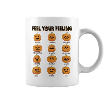 Feelings Pumpkins Halloween Mental Health Feel Your Feeling Coffee Mug - Monsterry UK