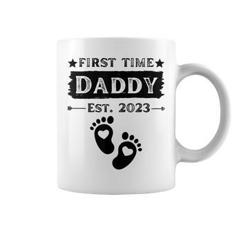 First Time Daddy 2023 For Grandfather Funny Fathers Day Men Coffee Mug | Mazezy