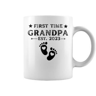 First Time Grandpa 2023 For Grandfather Funny Fathers Day Coffee Mug | Mazezy