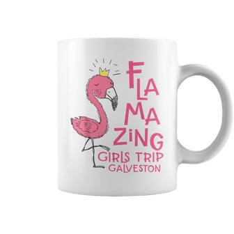 Flamazing Girls Trip Galveston Texas Flamingo Beach Vacation Coffee Mug | Mazezy