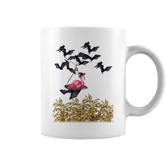 Flamingo Bats Fly Halloween Funny Flamingo Balloon Bats Coffee Mug | Mazezy