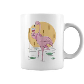 Flamingo Bird Drinking Red Wine Alcohol Lover Drinker Coffee Mug | Mazezy