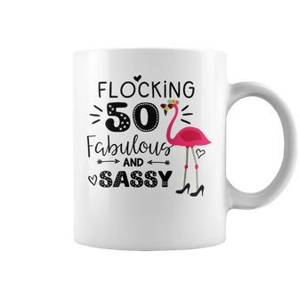 Flocking 50 Fabulous And Sassy 50Th Birthday Coffee Mug | Mazezy