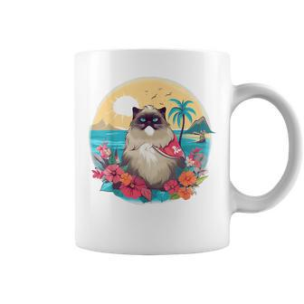 Floral Beach Vacation Himalayan Cat Vacation Funny Gifts Coffee Mug | Mazezy