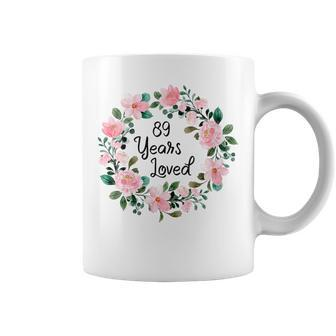 Floral Mom Grandma 89 Years Old 89Th Birthday Coffee Mug | Mazezy