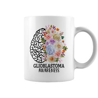 Floral Glioblastoma Awareness Month Brain Cancer Coffee Mug - Seseable