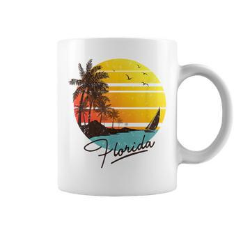 Florida Sunshine State Retro Summer Tropical Beach Florida Gifts & Merchandise Funny Gifts Coffee Mug | Mazezy