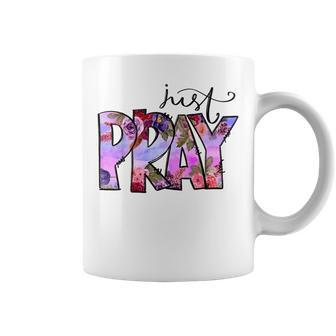 Flowers Just Pray Boho Christian Faith Faith Funny Gifts Coffee Mug | Mazezy UK