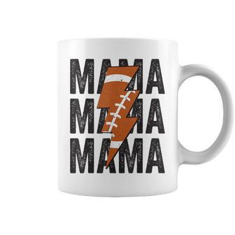 Football Mom Mama Distressed Lightning Bolt Mothers Day Gifts For Mom Funny Gifts Coffee Mug | Mazezy