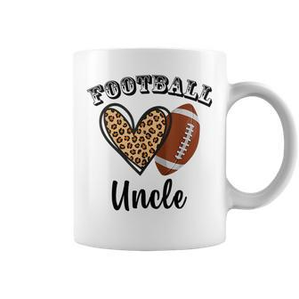 Football Uncle Leopard Heart Sports Players Fathers Day Coffee Mug | Mazezy