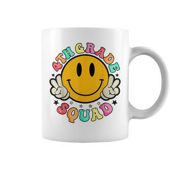 Fourth 4Th Grade Squad Smile Face First Day Back To School Coffee Mug | Mazezy