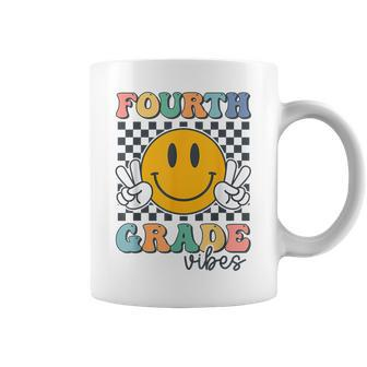 Fourth Grade Vibes Retro Smile Back To School 4Th Grade Team Coffee Mug - Monsterry DE