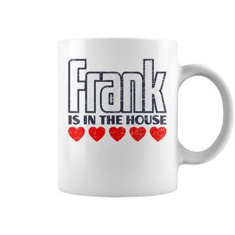 Frank Is In The House Retro Hearts First Name Love Frank Coffee Mug | Mazezy