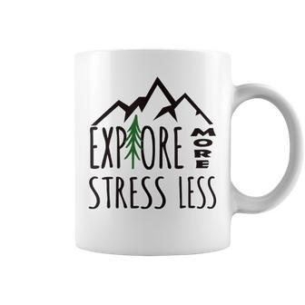 Fun Explore More Stress Less Nature Adventure Outdoor Coffee Mug - Thegiftio UK