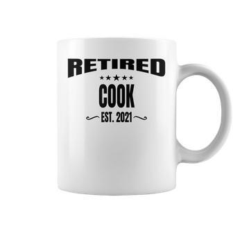 Fun Retired Cook Est 2021 Retirement Party Coffee Mug | Mazezy