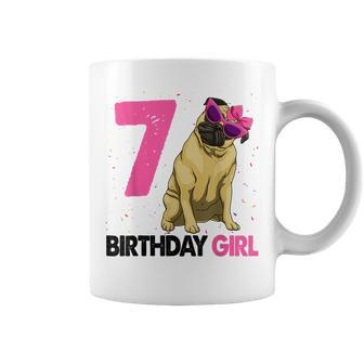 Funny 7Th Birthday Girl Pug Birthday Party Gift Gifts For Pug Lovers Funny Gifts Coffee Mug | Mazezy UK