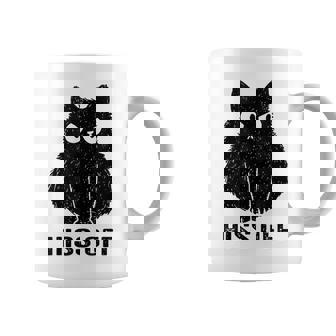 Funny Black Cat Hiss Off Meow Cat Coffee Mug | Mazezy
