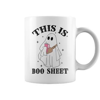 This Is Boo Sheet Spider Decor Ghost Spooky Halloween Coffee Mug - Seseable