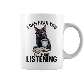 Funny Cat I Can Hear You But Im Not Listening | Cat Humor Coffee Mug - Seseable