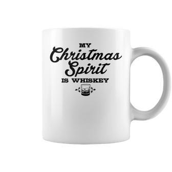 Funny Christmas Spirit Alcohol Whiskey Drinking Saying Gift Coffee Mug | Mazezy